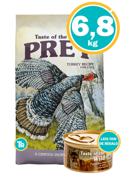 Imagen de TASTE OF THE WILD Prey Felinos Turkey 6.8KG + Lata TOW