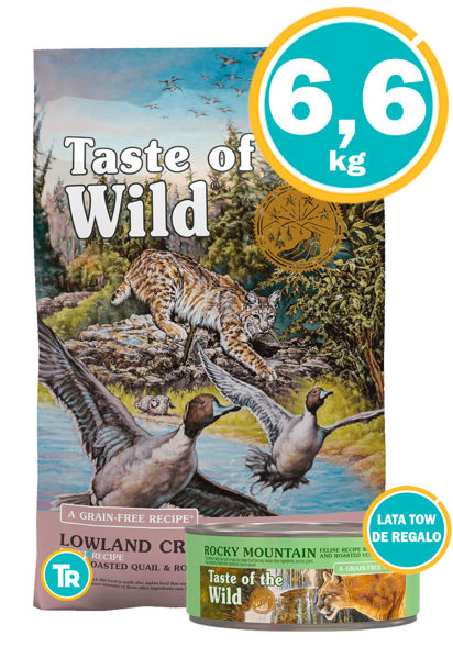 Imagen de TASTE OF THE WILD Feline Lowland Creek 6.6kg + Lata TOW