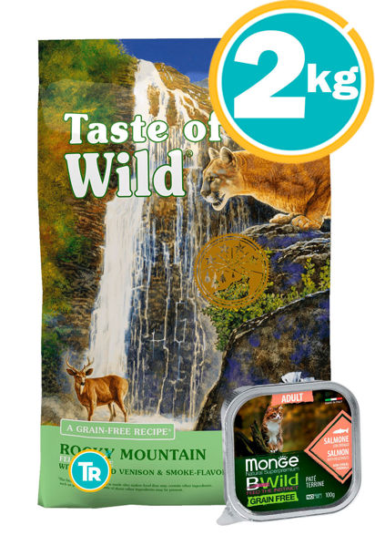 Imagen de TASTE OF THE WILD Feline Rocky Mountain 2kg + Paté