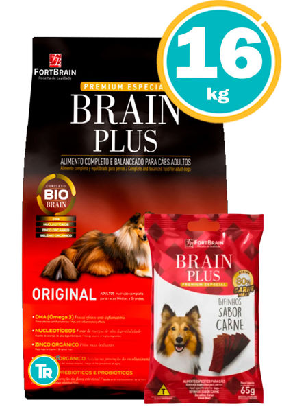 Imagen de Brain Plus perro adulto original 15 + 1 kg + Bifinho
