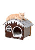 Imagen de Cama Forma de Casa Para Gato Color Marrón
