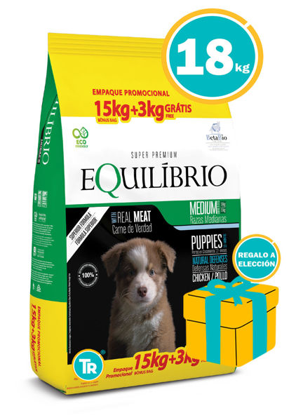Imagen de EQUILIBRIO Alimento Cachorro Razas Medias 15 + 3 kg
