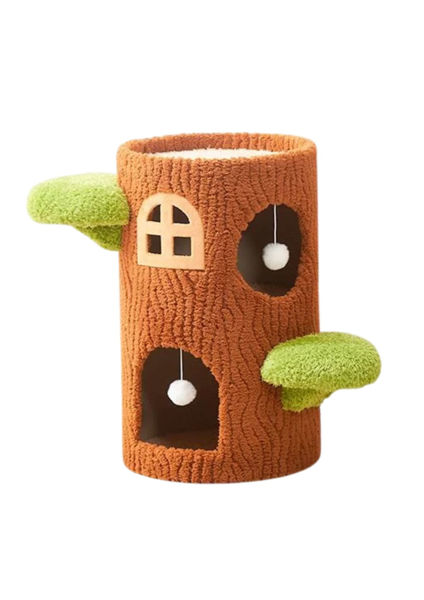 Imagen de RASCADOR P/GATO 2 NIVELES FORMA TRONCO DE ARBOL