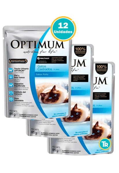Imagen de SALSA OPTIMUM GATO CASTRADO 85GRS - 12 UNIDADES