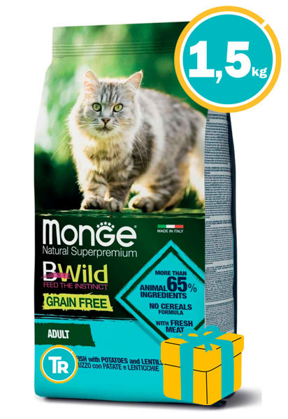 Imagen de MONGE Cat BWild Grain Free Adult Cod Fish 1,5KG + Regalo a elección