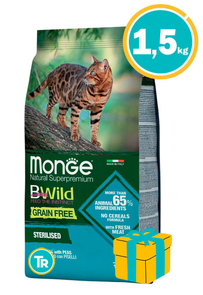 Imagen de MONGE Cat BWild Grain Free Castrados 1,5 kg + Regalo a elección