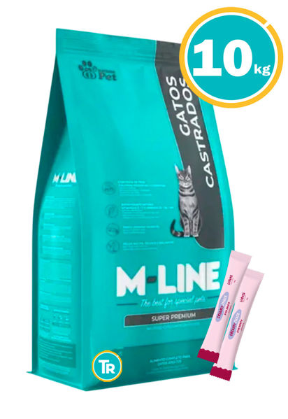 Imagen de M-LINE GATO CASTRADO SUPER PREMIUM 10,1 KG + SNACKS