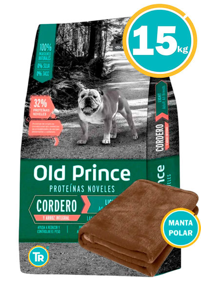 Imagen de OLD PRINCE Novel Cordero Dog Light 15kg + Manta