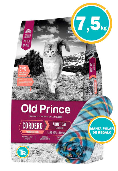 Imagen de OLD PRINCE Novel Cordero Gato Ad Sterilized 7.5kg + Manta