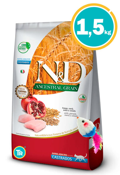 Imagen de NYD Ancestral Grain Feline Gato Castrado 1,5kg + Ratón
