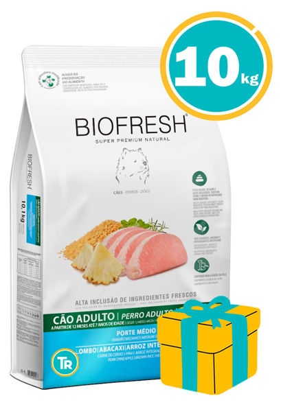 Imagen de BIOFRESH ADULTO RAZAS MEDIAS 10,1KG CERDO Y ANANÁ + REGALO A ELECCIÓN
