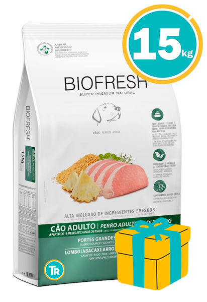 Imagen de BIOFRESH ADULTO RAZA GRANDE 15KG CERDO Y ANANÁ + REGALO A ELECCIÓN