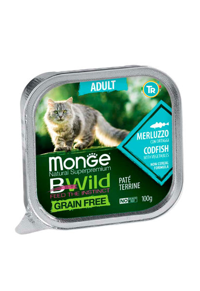 Imagen de PATE MONGE BWILD CAT CODFISH Y VEGETALES 100GR