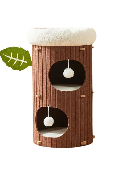 Imagen de Rascador Para Gato 2 Niveles Marrón Con Almohadon