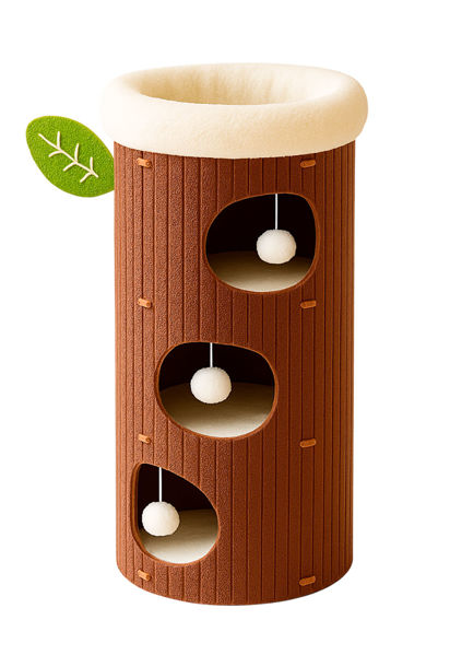 Imagen de RASCADOR P/GATO 3 NIVELES MARRÓN CON ALMOHADON