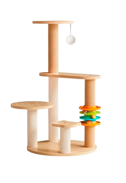Imagen de Rascador de 3 Pisos Con Pelota Cascabel