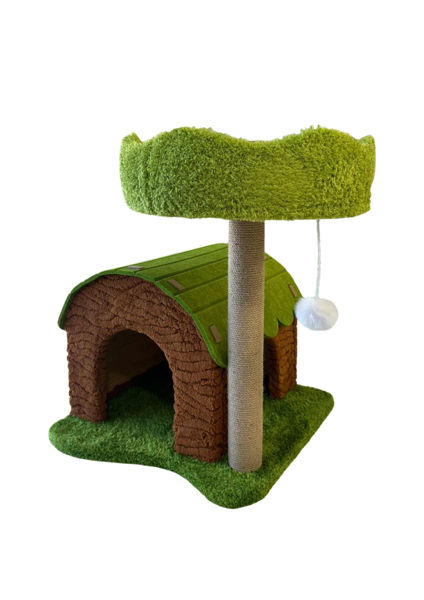 Imagen de RASCADOR P/GATO FORMA CASA 1 NIVEL