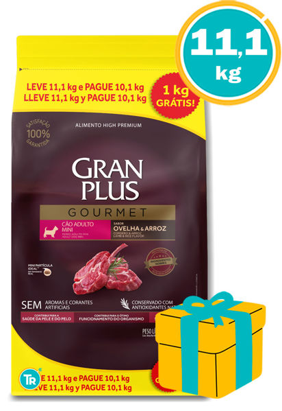 Imagen de GRAN PLUS GOURMET ADULTO RAZA PEQ/MINI CORDERO Y ARROZ 11.1KG
