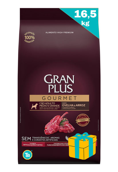 Imagen de GRAN PLUS GOURMET ADULTO RAZA MED/GRAN CORDERO Y ARROZ 16.5kg