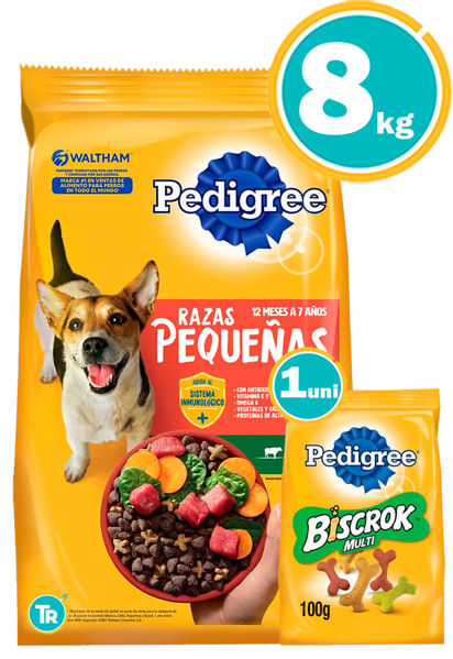Imagen de PEDIGREE Razas Pequeñas 8kg + Biscrok
