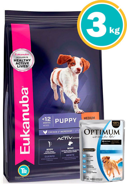 Imagen de EUKANUBA Cachorro Raza Mediana 3kg + Salsa