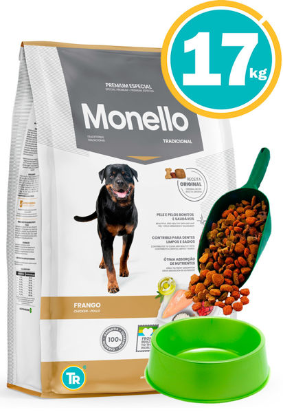 Imagen de MONELLO Perro Adulto Tradicional 17Kg (POLLO) + Comedero y pala dosificadora