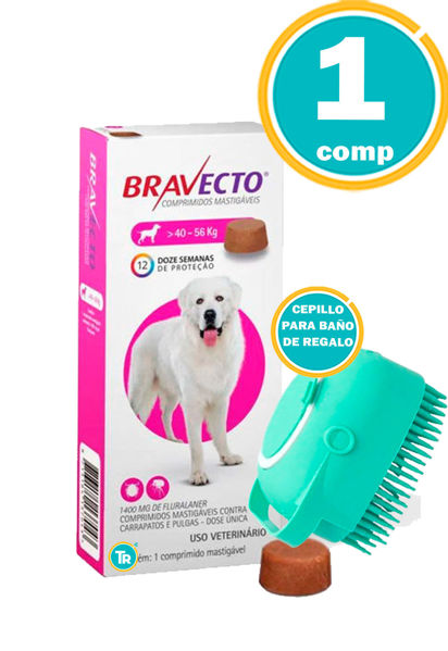 Imagen de ANTIPARASITARIO BRAVECTO Perro 1400 mg + 40KG + Cepillo para baño