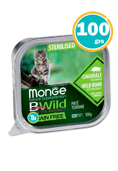 Imagen de PATE MONGE BWILD GATO STERILISED WILD BOAR Y VEGETALES 100GR