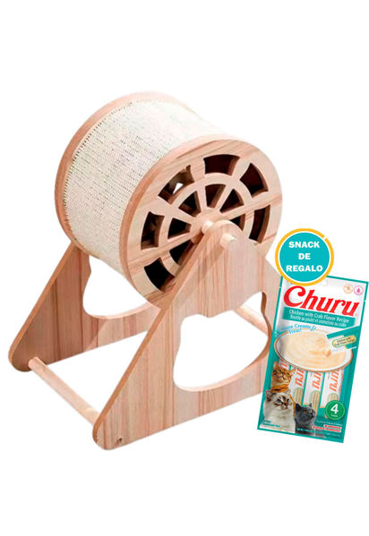 Imagen de Rascador Rueda Giratoria Para Gatos + Snack