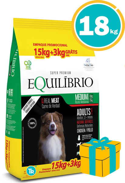 Imagen de EQUILIBRIO Alimento Adulto Razas Medias 15 + 3 kg