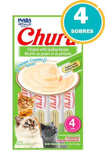 Imagen de CHURU POLLO Y VIEIRA 56GR 4 SOBRES