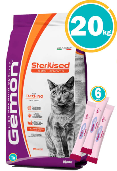 Imagen de GEMON Gato STERILISED TURKEY 20KG