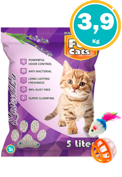 Imagen de Sanitario Bentonita Esfera FOR CATS 3.9KG (5L) Lavanda