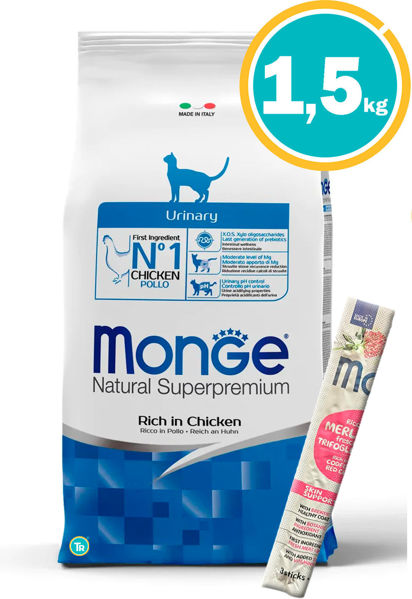 Imagen de MONGE Gato urinary pollo 1.5KG + Snack Monge Stick