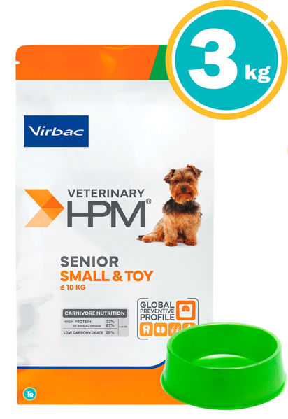 Imagen de HPM Virbac Perro Senior Razas Pequeñas y Mini 3kg + Comedero
