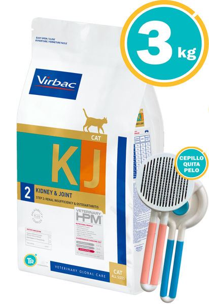 Imagen de HPM VIRBAC GATO ETAPA 2 KIDNEY & JOINT 3KG + Cepillo quitapelo