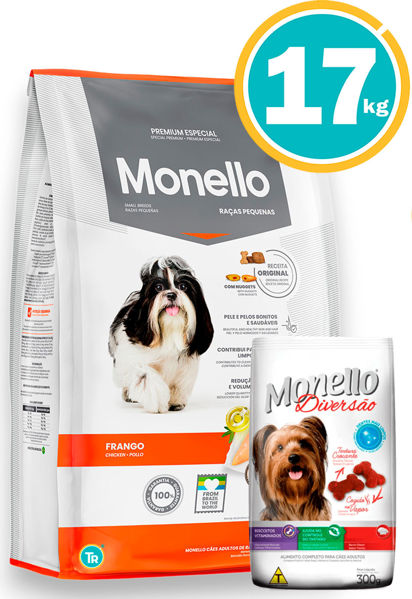 Imagen de MONELLO Perro Adulto Pequeño 17kg (POLLO) + Snack Mon Diversao