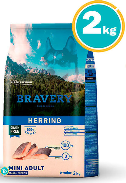 Imagen de BRAVERY PERRO ADULTO MINI/SMALL HERRING 2KG