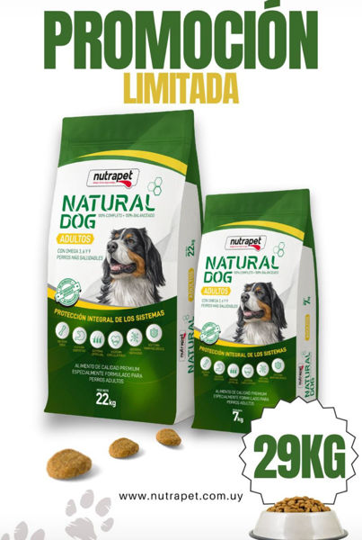 Imagen de NATURAL DOG ADULTO 22KG. + 7KG KIT