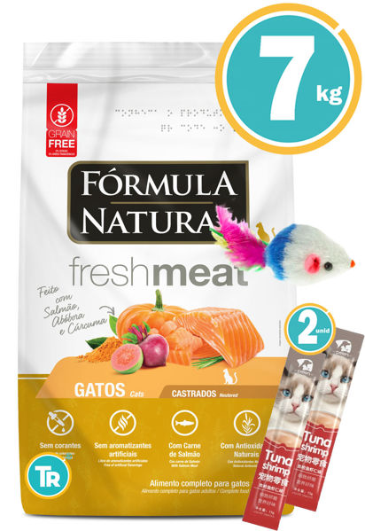 Imagen de Formula Natural Fresh Meat Gato Castrado Salmon 7Kg + Salsas + Ratón