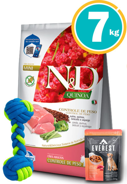 Imagen de NYD Perro Adulto mini Quinoa Sobrepeso CERDO  7KG