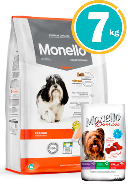 Imagen de MONELLO PERRO ADULTO PEQUEÑO 7KG (POLLO) + Galletas Diversao