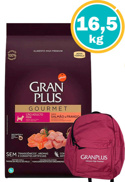 Imagen de GRAN PLUS GOURMET ADULTO RAZA PEQ/MINI 15+1.5KG (SALMON Y POLLO)