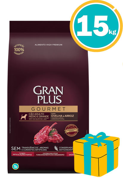Imagen de GRAN PLUS GOURMET ADULTO RAZA MED/GRAN CORDERO Y ARROZ 15kg