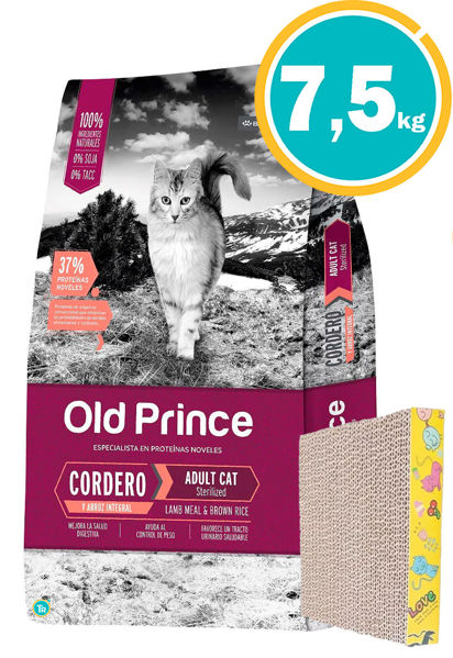 Imagen de OLD PRINCE Novel Cordero Gato Ad Sterilized 7.5kg + rascador mini