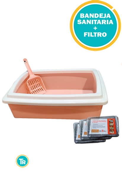 Imagen de BANDEJA SANITARIA RECTANGULAR + BOLSA FILTRO ARENA GATO(10 UNIDADES)