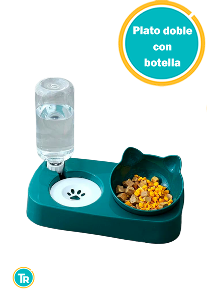 Imagen de PLATO GATO DOBLE CON BOTELLA CE-110