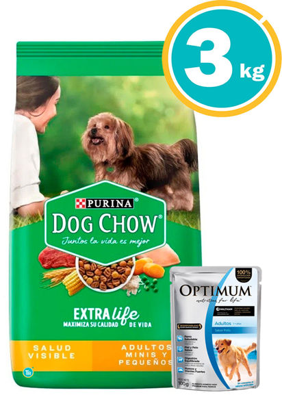 Imagen de DOG CHOW Perro Adulto Razas Pequeñas 3kg + Salsa Optimum