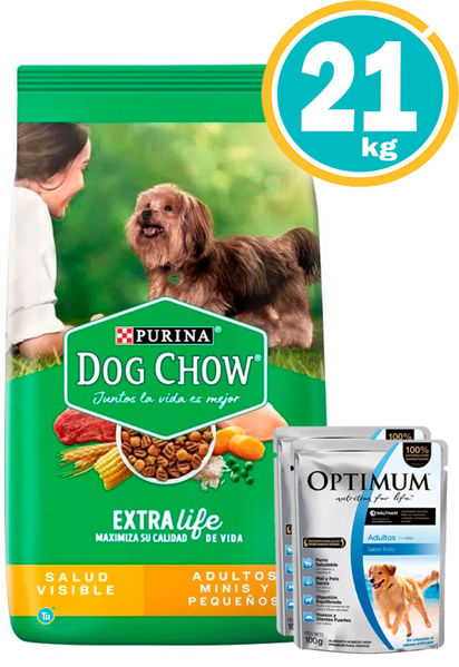 Imagen de DOG CHOW Perro Adulto Raza Pequeñas 21kg + Salsa Optimum