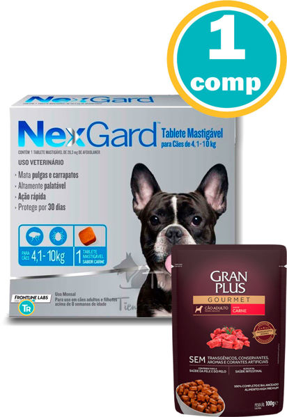 Imagen de PASTILLA ANTIPULGAS Y GARRAPATAS NEXGARD 4 - 10 Kg 1 Comp. + Salsa Gran plus